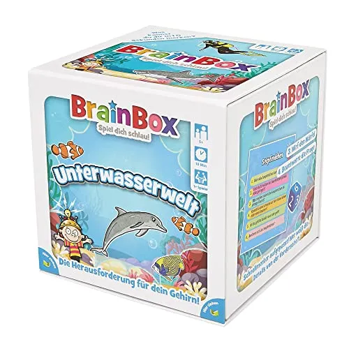 Brain Box 94924 Unterwasserwelt - Lernspiel für Kinder - Gesellschaftsspiel für Kinder ab 5 Jahren, das Gedächtnis und Wissen spielerisch fördert. Nachhaltig produziert aus 70% recyceltem Material und ideal für spannende Quizrunden über die Unterwasserwelt.