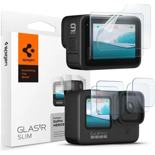 Spigen GlasTR Slim + Film 2-Set - Zestaw szkieł i folii do GoPro Hero 12 / 11 / 10 / 9 (2 zestawy) (Hero 9, Hero 11, Hero 10, Hero 12) (AGL03045)