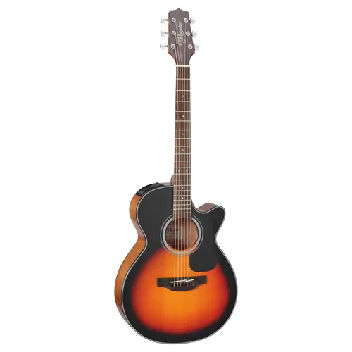 Takamine GF30CE Brown Sunburst Akustikgitarre - Westerngitarre mit massiver Fichtendecke und Mahagonikorpus für volles Klangbild, ideal für Bühneneinsatz dank TP-4TD Tonabnehmer mit Tuner und Cutaway für hohe Lagen.