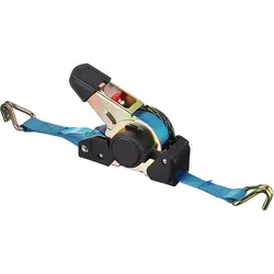 Connex Zurrgurt einteilig, mit Spannratsche, Spitzhaken und Aufrollautomatik blau