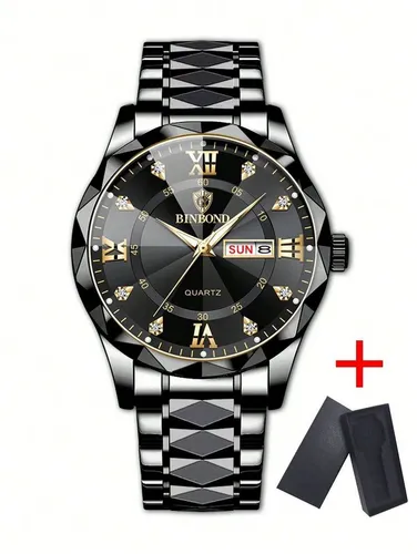 ibettertec Quarzuhr Quarzuhr Multifunktionsuhr Armbanduhr, Chronograph Herrenuhr, (Edelstahl Armbanduhr, Herren Uhr Edelstahl Armbanduhr Herrenuhr), Männer Uhr Große Zahlen Ziffern 3Bar Wasserdicht Datum Analog