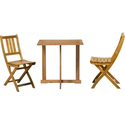 Möbilia Sitzgruppe 3-tlg. | Klappbar aus Akazie für Balkon & Garten
