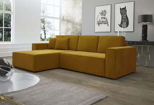 Ecksofa Schlafsofa CONOR PREMIUM in gold von Fun Möbel