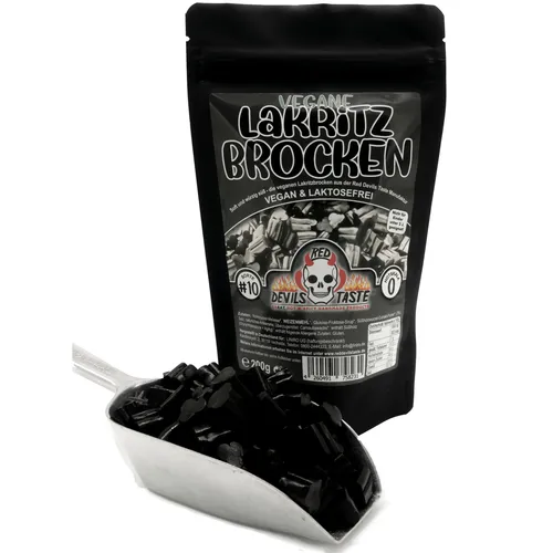 Vegane Lakritzbrocken 200 g – intensiv würziges Lakritz leicht herb Hotskala 0