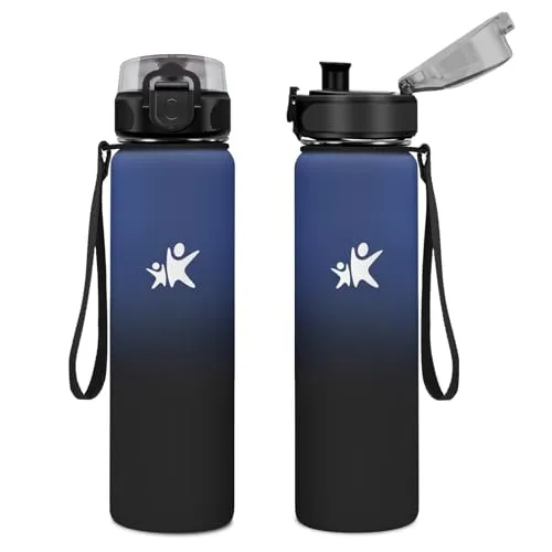 KollyKolla Trinkflasche 1L, Thermosflasche, BPA-Frei Isolierflasche, Doppelwandisolierung, Kalt&Warm, Wasserflasche für Kinder, Schule, Sport, Sprudel, Fitness, Outdoor, Camping, Yoga