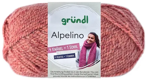 Gründl 100 Gramm Gründl Alpelino 04 koralle-meliert Häkelwolle