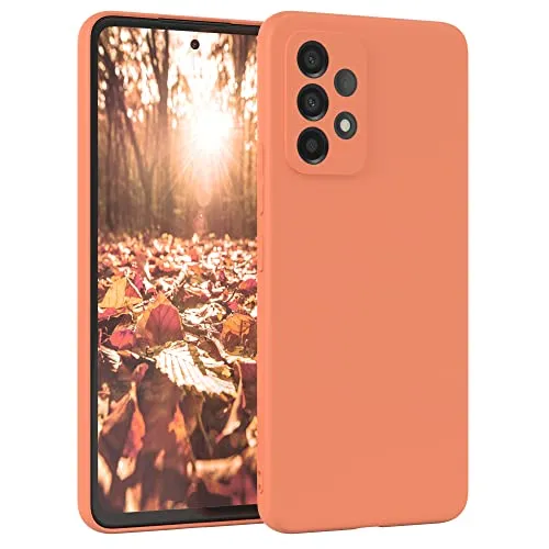 EAZY CASE - Silikonhülle für Galaxy A53 5G Hülle Silikon Case Orange weich stoßfeste Handyhülle Schutzhülle mit Kameraschutz Dünn Premium Schutz Cover TPU Phone Bumper in Pastell Hellorange Matt