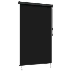 vidaXL Außenrollo Schwarz 60 x 250 cm - Vielseitiges Außenrollo für Balkon, Garten oder Terrasse. Mit Handkurbel für individuelle Schattenanpassung und atmungsaktivem Stoff für angenehmes Klima. Robuste Aluminiumteile garantieren Langlebigkeit und Stabilität.