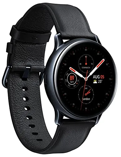 Samsung Galaxy Watch Active2, Fitnesstracker aus Edelstahl, großes Display, ausdauernder Akku, wassergeschützt, 40 mm, LTE, Schwarz