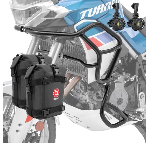 Motoguard Motor-Schutzhülle Set Sturzbügel + Scheinwerfer für Aprilia Tuareg 660 22-26 + K3 schwar