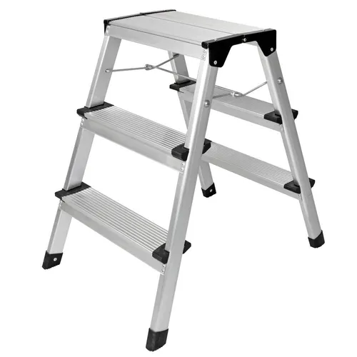 Trittleiter Aluminium 3 Stufen bis 150 kg Klappleiter Tritt Aluleiter Leiter