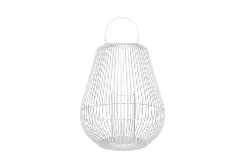 blomus NIDEA Laterne 66228 - Windlicht in Weiß, 53 cm - Raumteiler-Regale mit raffiniertem Lichtspiel. Die imposante NIDEA Laterne zaubert stimmungsvolle Atmosphäre und ist windgeschützt dank herausnehmbarem Glaseinsatz.
