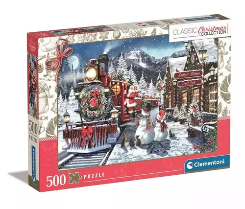 Clementoni Puzzle 500 Classic Christmas Collection - Wunderschönes 500 Teile Puzzle mit festlichem Weihnachtsmotiv, ideal für gemütliche Stunden mit Familie und Freunden.