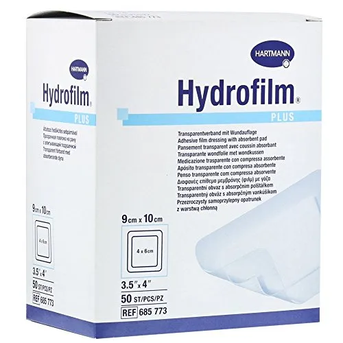 Hydrofilm Plus 9x10cm - 50 Stück - Kompressen & Verbände - Wasserfester, atmungsaktiver Verband für optimale Wundheilung, ideal für den täglichen Gebrauch.