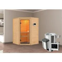 Karibu Sauna Antonia mit Ofen externe Stg.Natur von Karibu