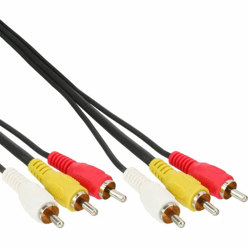 InLine® Cinch Kabel Audio / Video 3x Cinch Stecker zu Stecker schwarz 2,0m