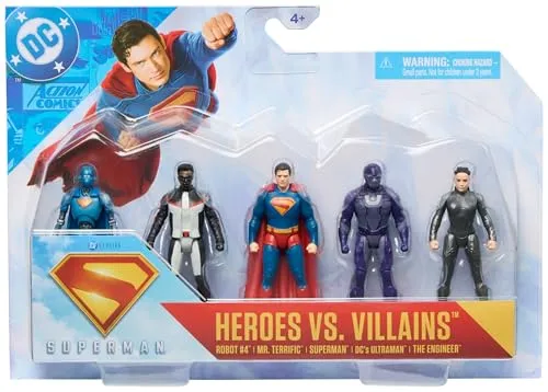 Superman Geschenkset mit 5 Action-Figuren für Kinder - Spielfiguren Set mit 5 detailgetreuen Action-Figuren, ideal für Kinder ab 4 Jahren. Perfekt für epische Battles und als Geschenk für DC-Fans und Sammler.
