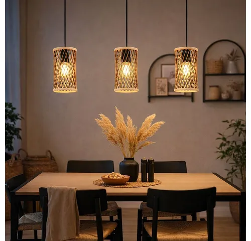 GLOBO LIGHTING LED Pendelleuchte aus Bambus – Warmweiß, inkl. Leuchtmittel - Stilvolle Hängeleuchte aus hochwertigem Bambus mit modernem Design. Ideal für Essbereich und Wohnzimmer, sorgt für angenehme Beleuchtung. Leuchtmittel inklusive, natürliche Materialien für ein besonderes Ambiente.