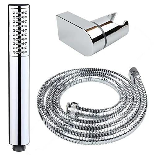 Handbrause mit Schlauch und Wandanschluss Duschkopf Set Stabbrause 170 cm Brauseschlauch Brausehalterung verstellbar Duschbrause Duschset Brausekopf