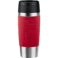 Emsa N20204 Travel Mug Classic Isolierbecher 0,36 Liter | neuer Komfort-Schraubverschluss | Edelstahl | 4h heiß und 8h kalt | 100% dicht | spülmaschinenfest | 360°-Trinköffnung | Dunkelrot
