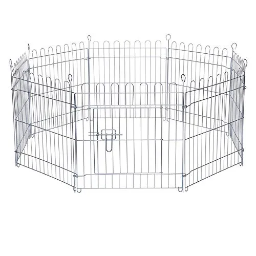 lionto Freigehege für Kaninchen - 59x58 cm, erweiterbar - Käfige & Laufställe für Kleintiere, witterungsbeständig mit Tür und Verriegelung für Sicherheit, ideal für den sorgenfreien Aufenthalt Ihrer Kleintiere im Garten oder Zuhause.