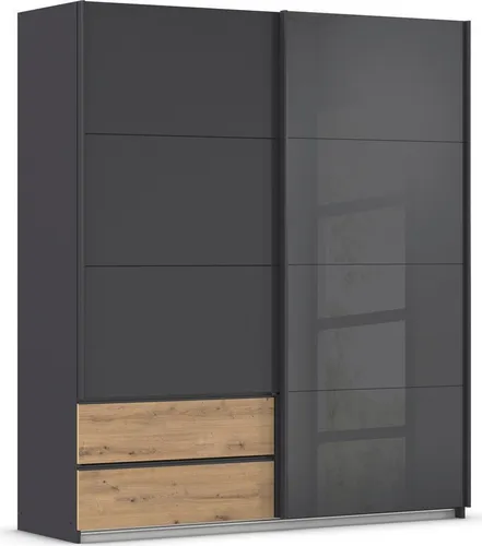 RAUCH Kleiderschrank ELARA mit Glastüren, grau