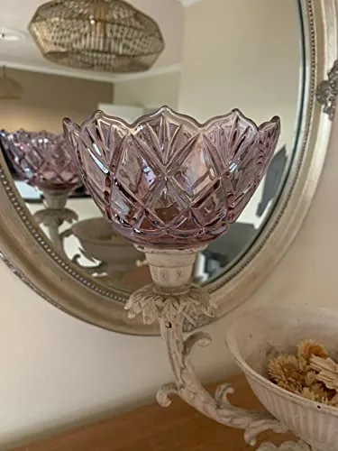 XXL Kerzenglas Glasaufsatz Fiori Rose KRÖMER Teelicht für Kerzenständer