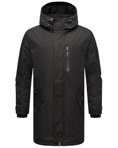 STONE HARBOUR Herren Outdoorjacke - warme, gefütterte Winterjacke mit Kapuze - Funktionsjacken: Robuste, wasserabweisende Herrenjacke mit weichem Fleece-Innenfutter, ideal für milde Wintertage und Übergangszeiten.
