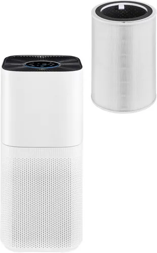 Hanseatic Luftreiniger KJ500, weiß - Effizienter Luftreiniger mit Top Filtersystem für Allergiker, Ionentechnologie und digitalen Luftqualitätsanzeige. Ideal für Räume bis 143 qm. Leise im Betrieb mit Turbo- und Silent-Modus.