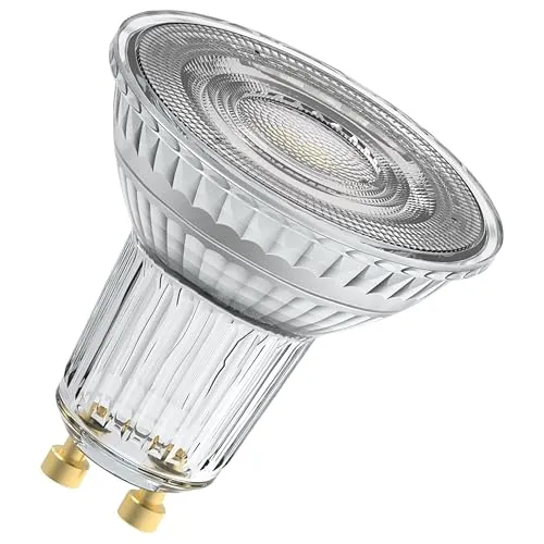 Osram LED-Spot Superstar PAR16 Reflektor dimmbar, 2700 K warmweiß, 2,4 W, GU10, 36°, 230 lm, klar, für Spotbeleuchtung, Akzentlicht, 15.000h