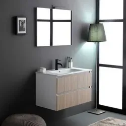 Kiamami Valentina Badezimmermöbelset 100 cm in Holzoptik Eiche und Weiß