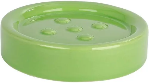 WENKO Seifenablage Polaris, Seifenschale Keramik, Ø 11 x 2,8 cm, Grün