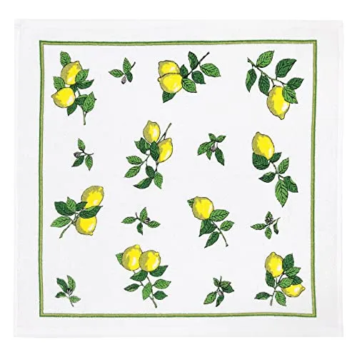 Kracht Küchen Textilien Zitronen Frottier Küchentuch Bedruckt 50x50 cm gelb-grün 3er Pack