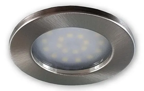 LED Möbel Einbaustrahler 3er Set 230V | Ultra flach Einbautiefe nur 22mm | Möbelleuchte Schrankleuchte 2W 4100K neutral weiß Beleuchtung | Einbauleuchte Küchen Lampe Spot alu gebürstet |