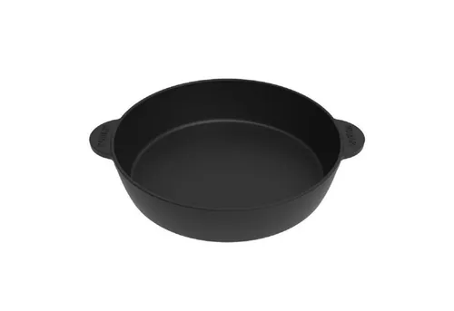 ROBARI Grillpfanne 30 cm – Gusseisen Schmorpfanne - Pfannen aus Gusseisen, ideal zum Braten und Schmoren. Mit 30 cm Durchmesser für vielseitige Anwendungen auf allen Herdtypen und im Backofen.