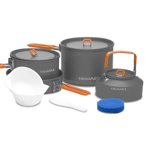 Feast 4 Orange Kochgeschirr Set - Leichtes und platzsparendes Kochgeschirr aus harteloxiertem Aluminium. Ideal für Outdoor-Aktivitäten mit vielseitigen Einsatzmöglichkeiten – perfekt für Picknick, Wandern und mehr.