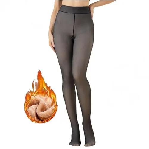 LonnaleStrumpfhosen Damen Winter Hautfarben, Strumpfhose Damen Winter Thermostrumpfhosen, Gefütterte Strumpfhose Dicke Fleece Winterstrumpfhose, Gefälschte Durchscheinend Warme Thermoleggings Lange