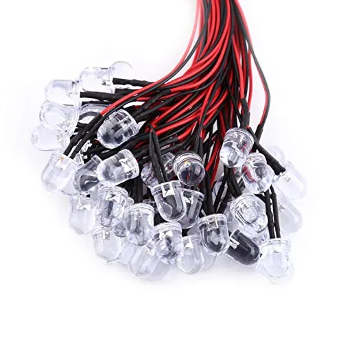 Hilitand 50 Stück vorverdrahtete DC 9-12V 3 5 10 mm wasserdichte LED-Dioden Weiß Rot Blau Grün Licht LED-Leuchtdioden(3mm blau)