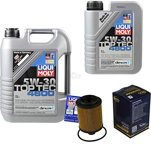 Filter Set Inspektionspaket 6 Liter Liqui Moly Motoröl Top Tec 4600 5W-30 SCT Germany Ölfilter