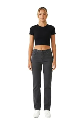 ESRA Damen Hose Straight Leg High-Waist - Damen-Hosen mit exzellenter Passform und hohem Tragekomfort durch Stretch-Anteil, erhältlich bis Übergröße 56.