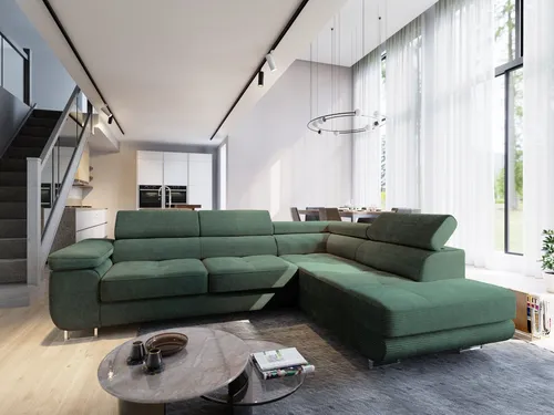 Masseno Ecksofa APIRO R-S mit Schlaffunktion in grün von Masseno