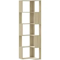vidaXL Eckregal, Bücherregal mit 5 Böden - Bücherregal für Wohnzimmer und Büro, nutzt Ecken effizient aus und bietet viel Stauraum in modernem Sonoma-Eiche Design.