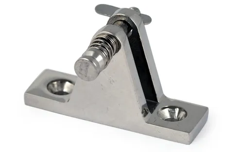 wellenshop Verdeckbeschlag gerade 90°. Basis mit Gabel und Federspanner Halterung Befestigung Bimini Sonnenverdeck Bootsverdeck Persenning