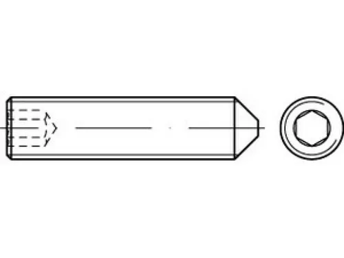 DIN 914 Gewindestift M20x50 - 50 Stück - Madenschraube & Gewindestift, galvanisch verzinkt aus robustem Stahl 45H mit Innensechskant und Spitze für optimale Verbindungen.