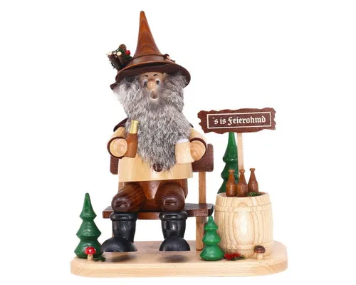 DWU Räuchermann Waldwichtel Feierabend auf Bank