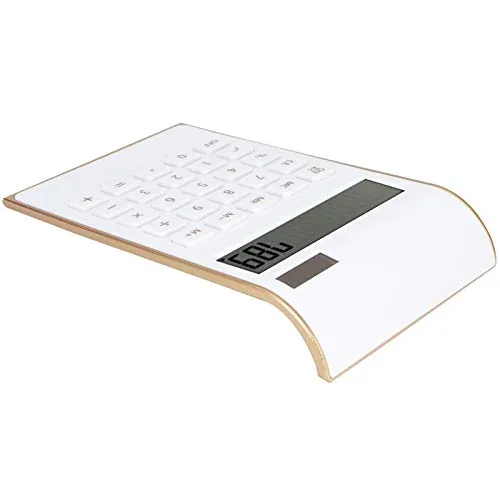 Taschenrechner, 10 Ziffern Große Tasten Taschenrechner Solar-Desktop-Rechner mit Großem LCD-Display Empfindliche Taste für Home Office Business(Weiß)