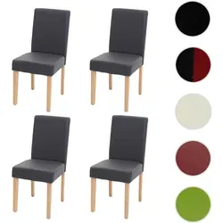 4er-Set Esszimmerstuhl Littau, MVG-zertifiziert - Stühle, modernes Design mit hoher Rückenlehne und rutschfesten Kunststoffuntersetzern, ideal für komfortable Dinnerabende und schont empfindliche Böden.