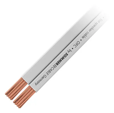 Sommer Cable Tribun 225 Flachkabel - HiFi-Kabel für hochwertige Lautsprecherinstallationen; flexibel und unauffällig, ideal für Heimkino und Gebäude-Installationen mit hervorragender Übertragungsqualität.