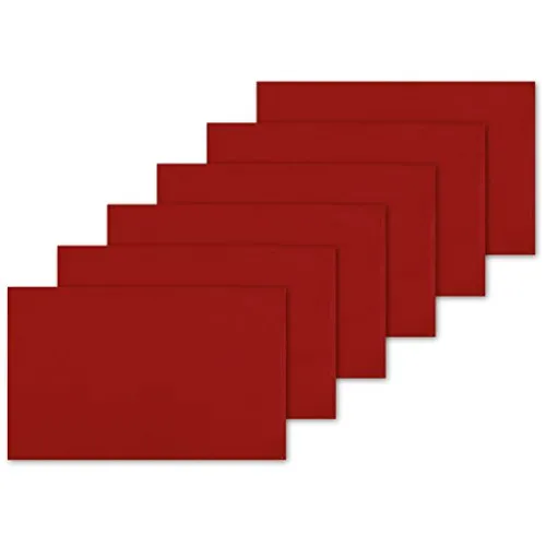 Bestlivings 6er Set Tischsets Platzset Tischuntersetzer Platzdeckchen Tischdeko Tischmatte Essensunterlage Maße 30x45 cm, Farbe: rot - Karminrot