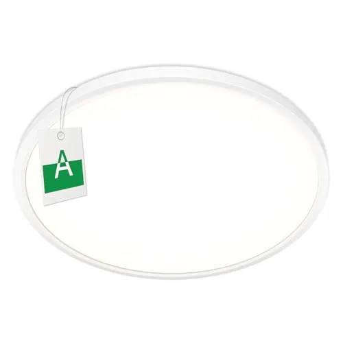 Bzavor LED Deckenlampe Effizienzklasse A 210lm/w 4000K 7W 1700lm,Rund Ø23cm LED Deckenleuchte Flach IP54 Wasserfest Lampe Panel für Küche Wohnzimmer Badezimmer Flur Schlafzimmer, Weiß, Ultra Dünn
